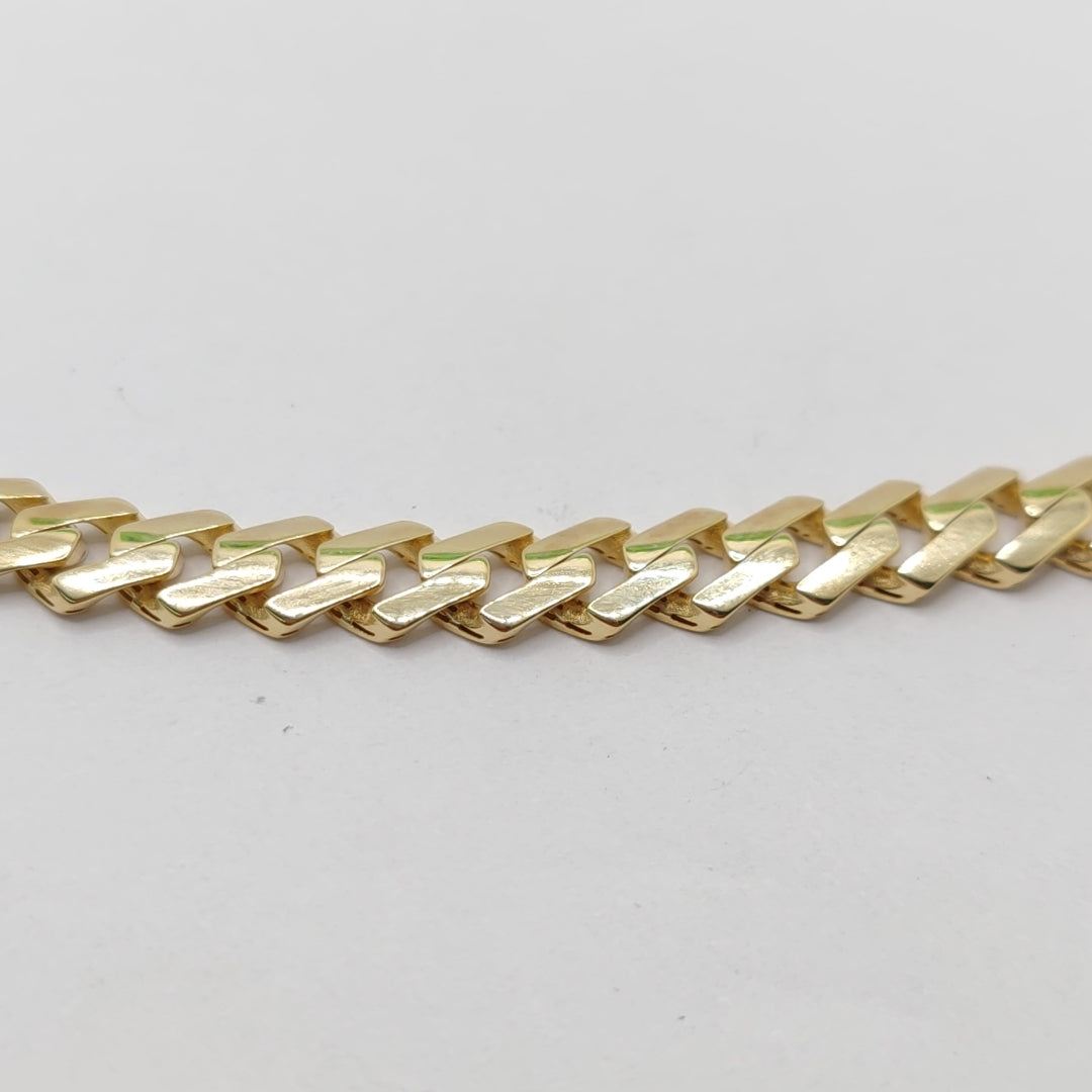 PULSERA CABALLERO MONACO ORO 10K 7.6 (NUEVO)
