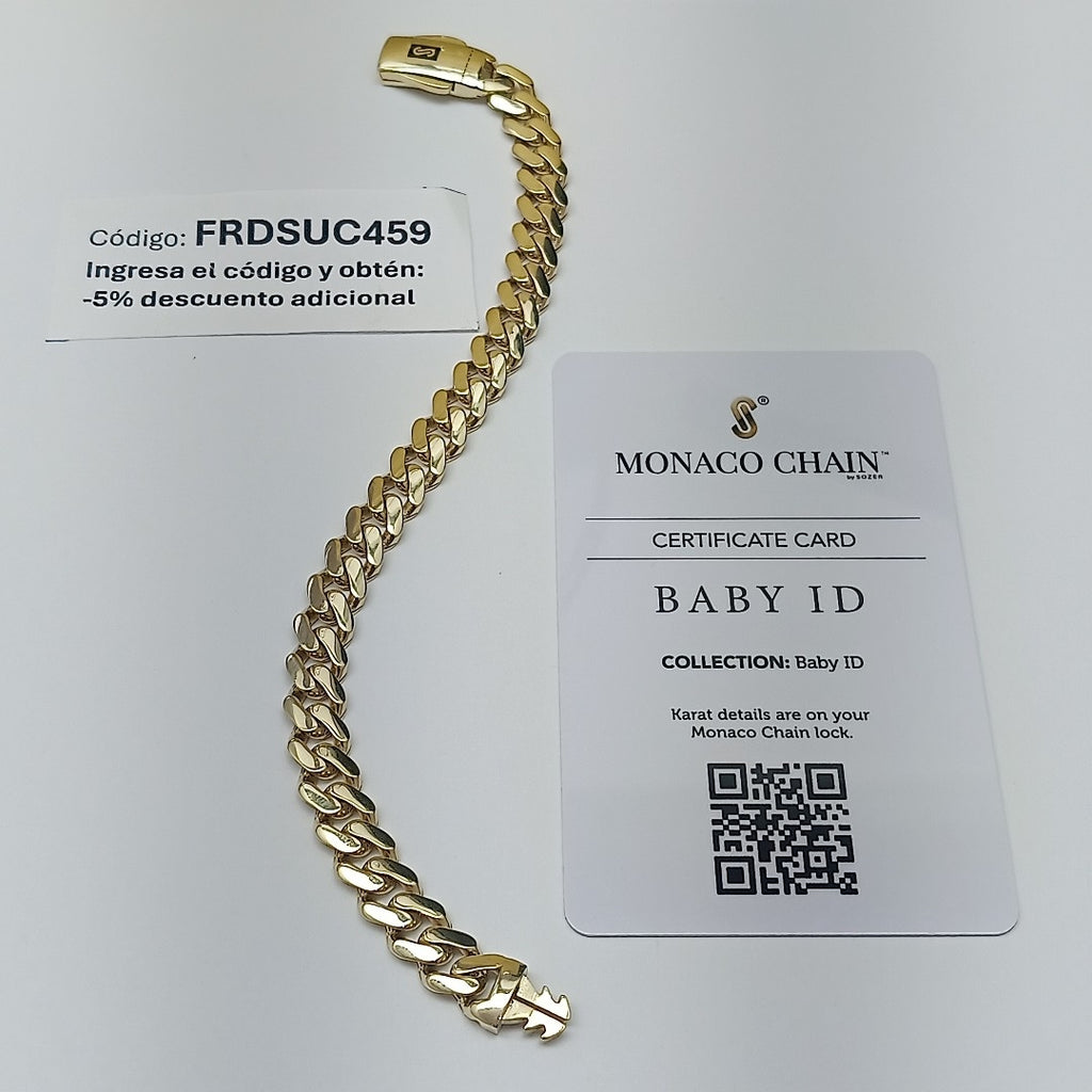 PULSERA MONACO ORO 14K 9.7 (NUEVO)