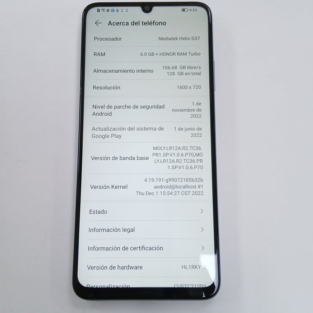 CELULAR HONOR X7A RKY-LX3 (2023) 128 GB 6 GB RAM (SEMINUEVO)