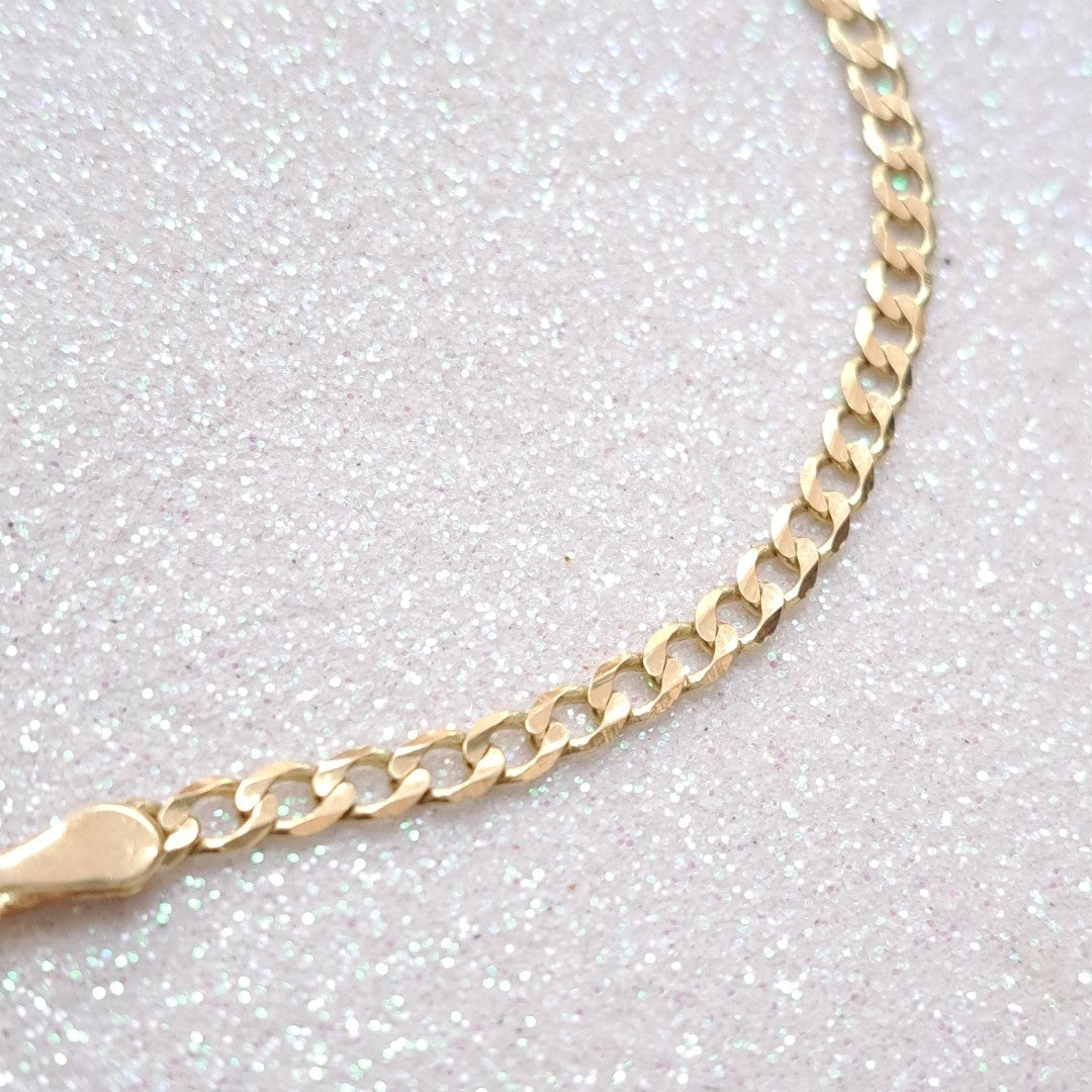 PULSERA TEJIDO BARBADA 14K 18 CM 3.3 GR (NUEVO)