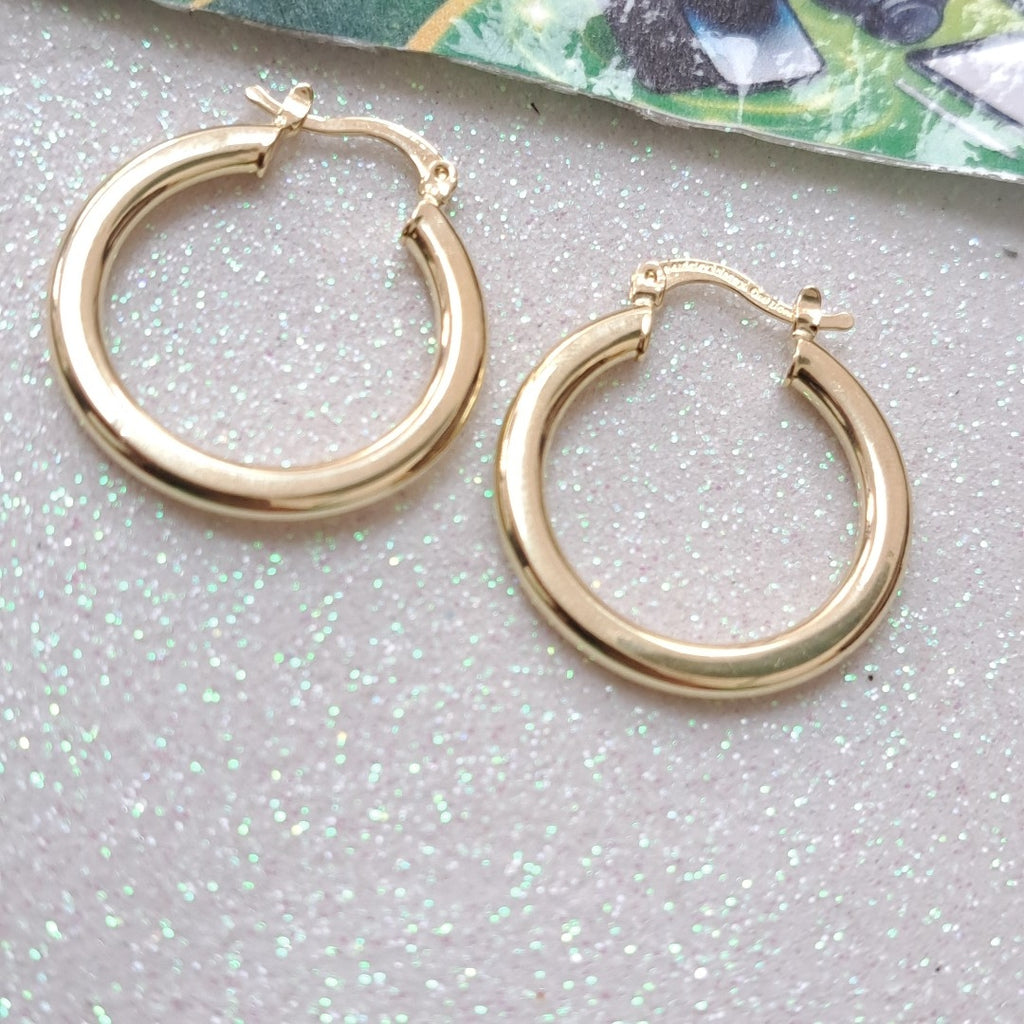 ARETES TEJIDO ARRACADA LISA 14K 2 GR (NUEVO)