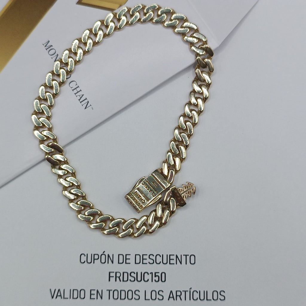 PULSERA CABALLERO MONACO ORO 10K 7.3 (NUEVO)