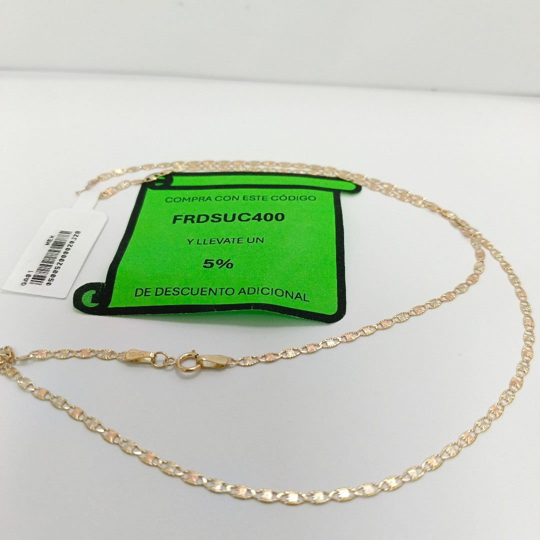CADENAS TEJIDO GUCHI ORO 10K 55 CM 2.8 GR (NUEVO)