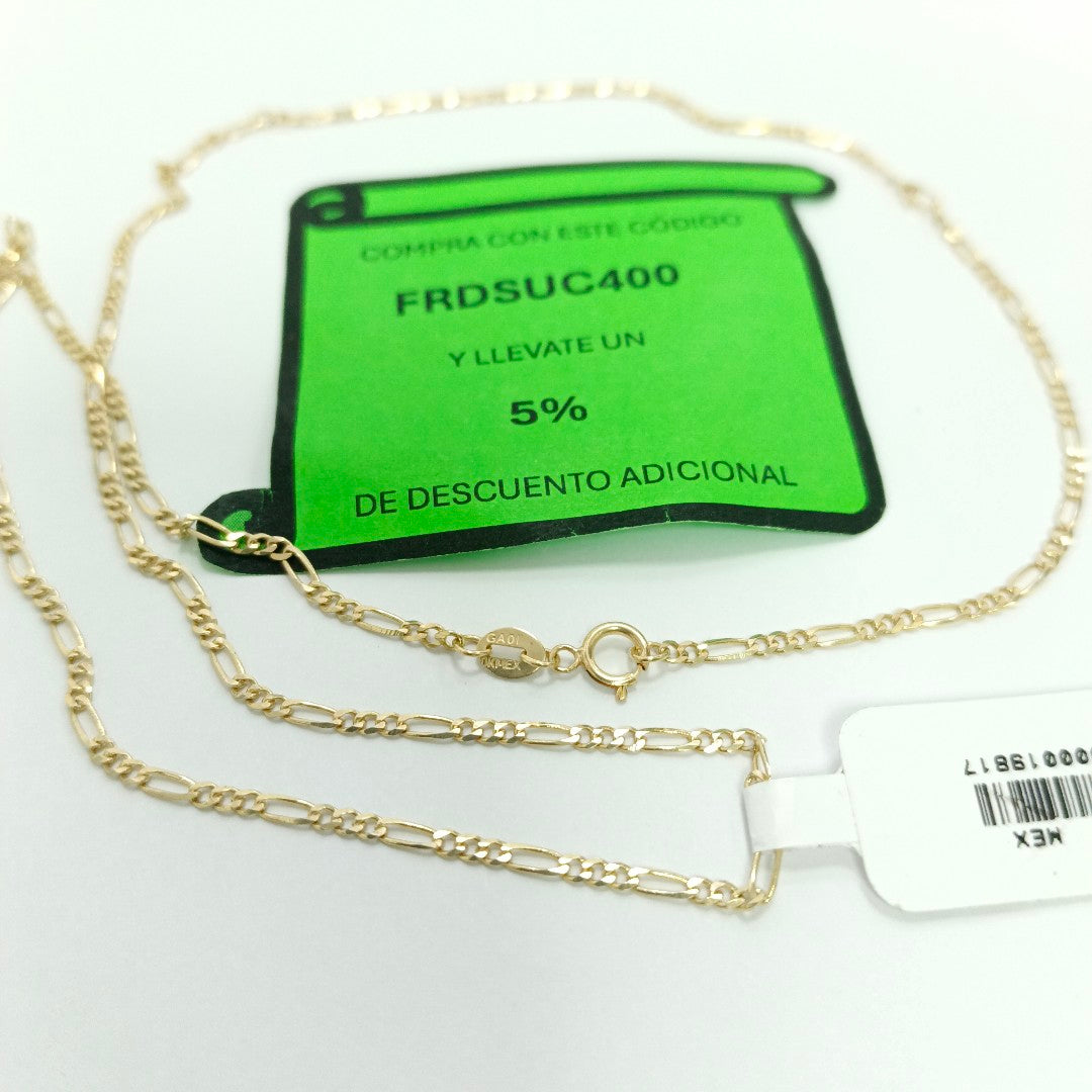 CADENAS TEJIDO 3X1 ORO 10K 55 CM 3.2 GR (NUEVO)