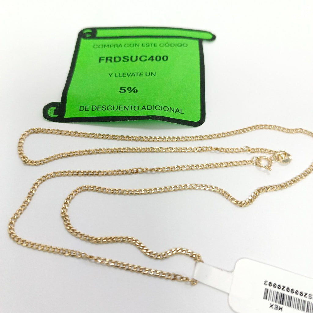 CADENAS TEJIDO BARBADA ORO 10K 55 CM 3.8 GR (NUEVO)