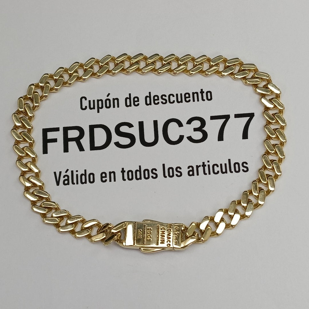 PULSERA CABALLERO MONACO ORO 10K 7.5 (NUEVO)
