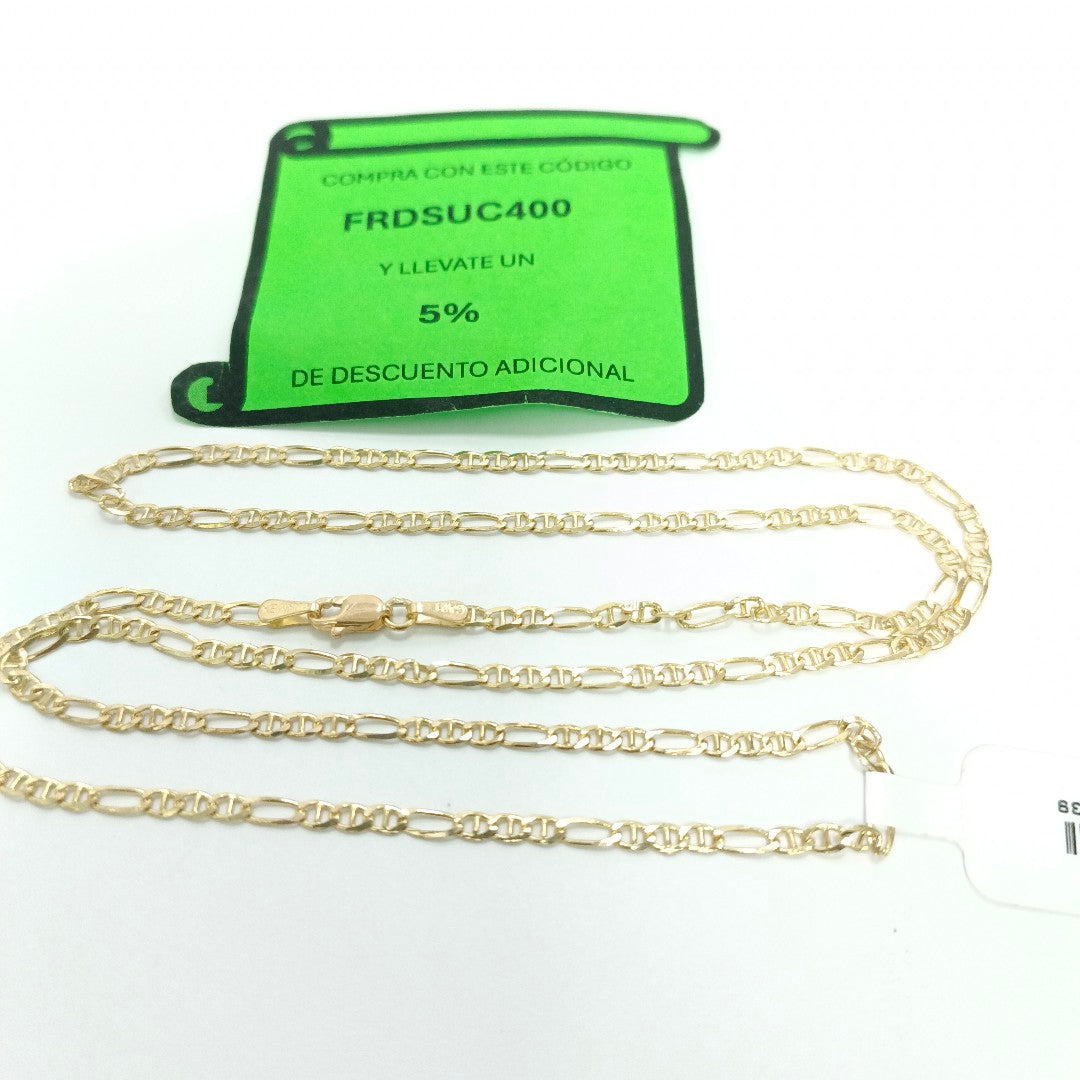 CADENAS TEJIDO FIGARO GUCHI ORO 10K 60 CM 5.3 GR (NUEVO)