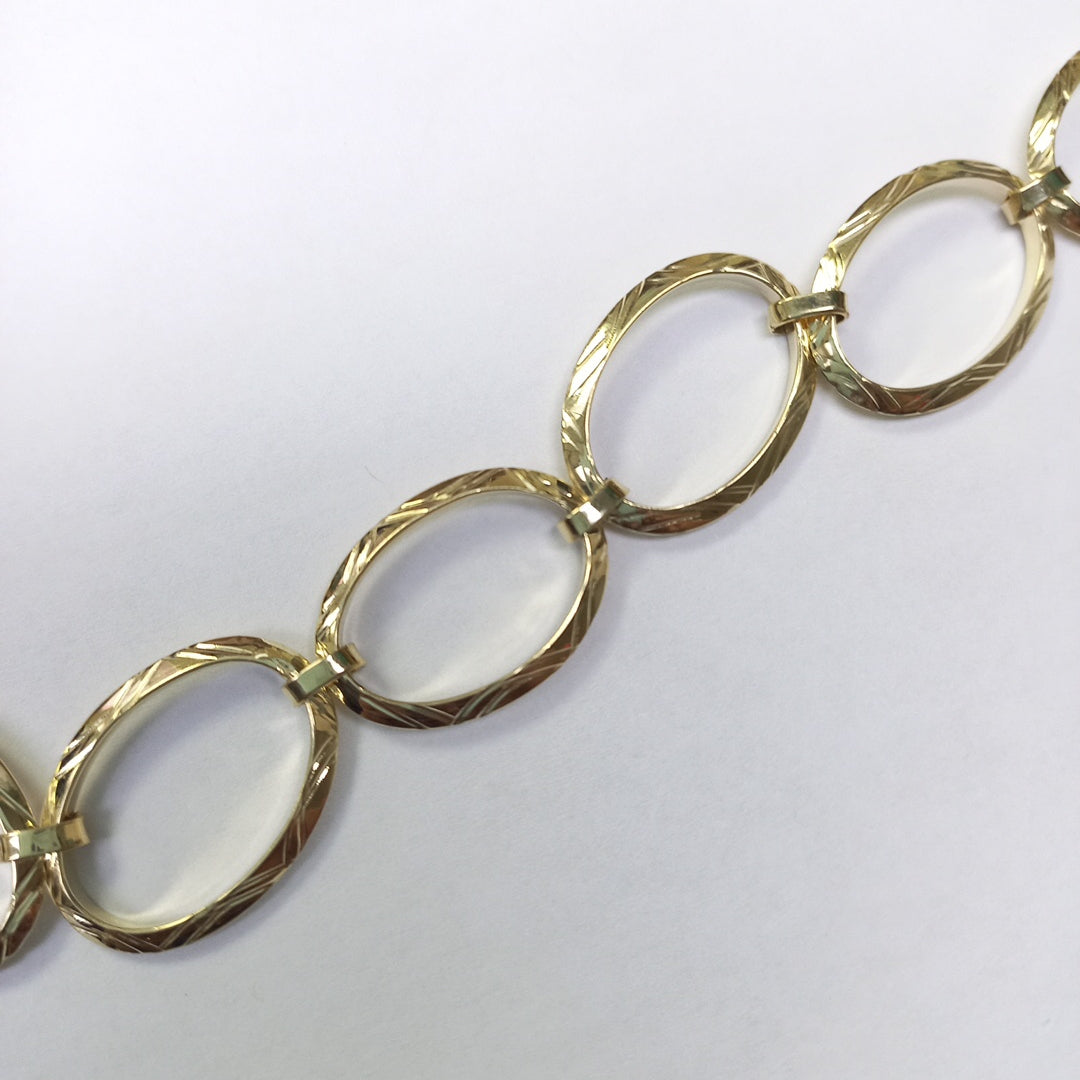CADENA GARGANTILLA AROS OVALADOS 14K 55 CM 11.2 GR (NUEVO)