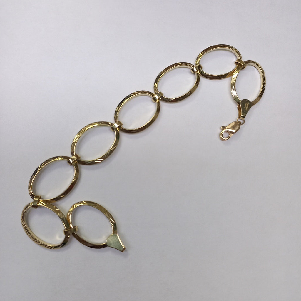 PULSERA CON AROS OVALADOS 14K 18 CM 5.3 GR (NUEVO)