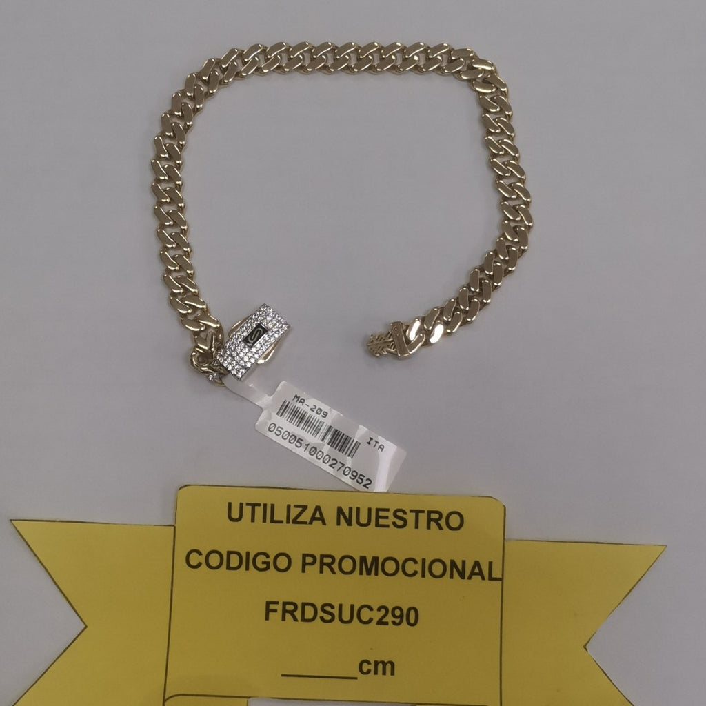 PULSERA CABALLERO MONACO ORO 10K 7.3 (NUEVO)