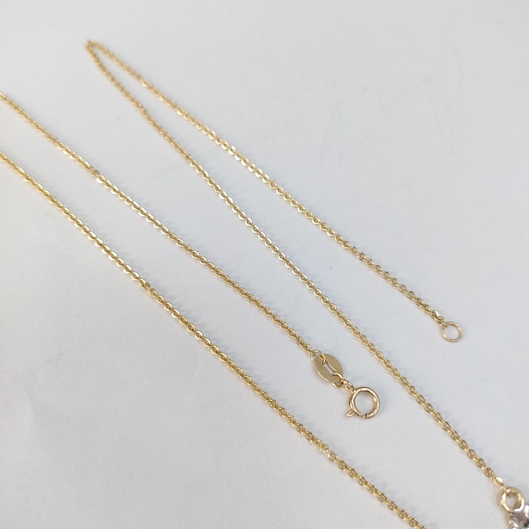 CADENA TEJIDO GARGANTILLA ESPECIAL C FLORES 14K 45 CM 2.9 GR (NUEVO)