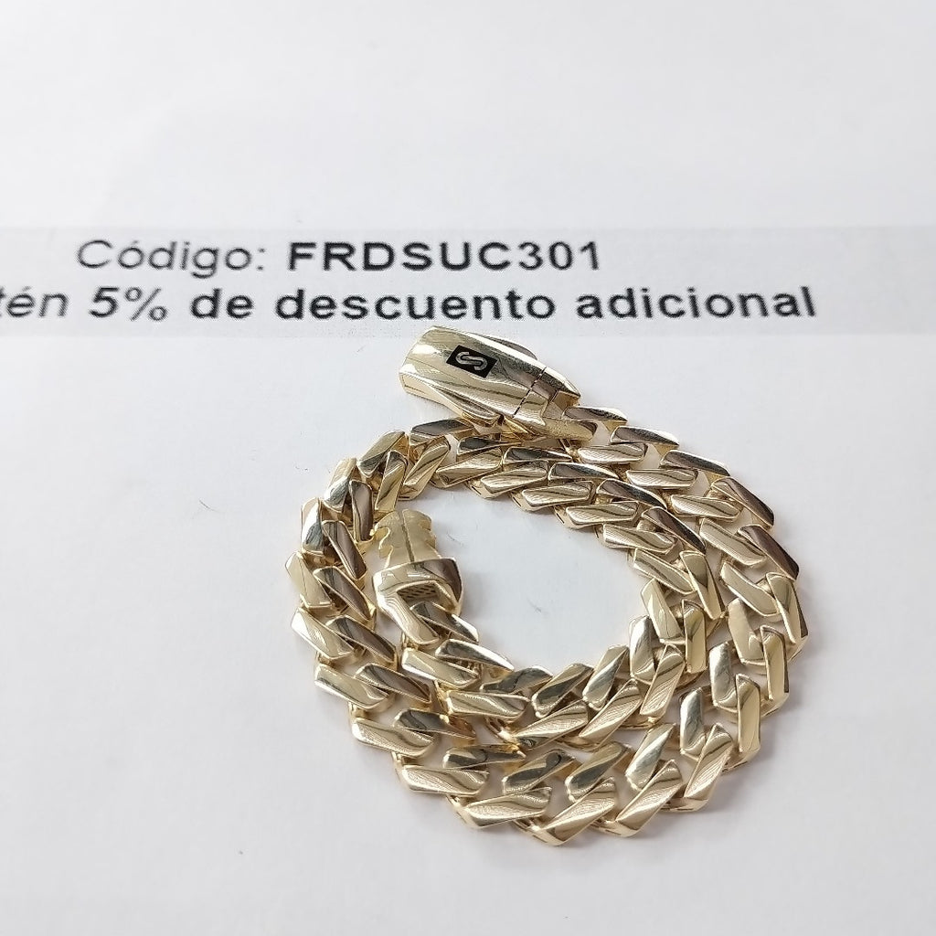 PULSERA CABALLERO MONACO ORO 10K 9.4 (NUEVO)