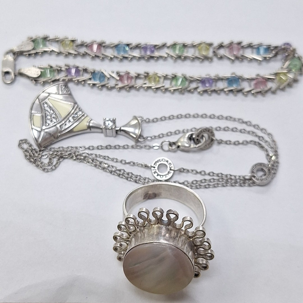 ANILLO,GARGANTILLA,PULSERA PLATA 30,30 GRMS (SEMINUEVO)