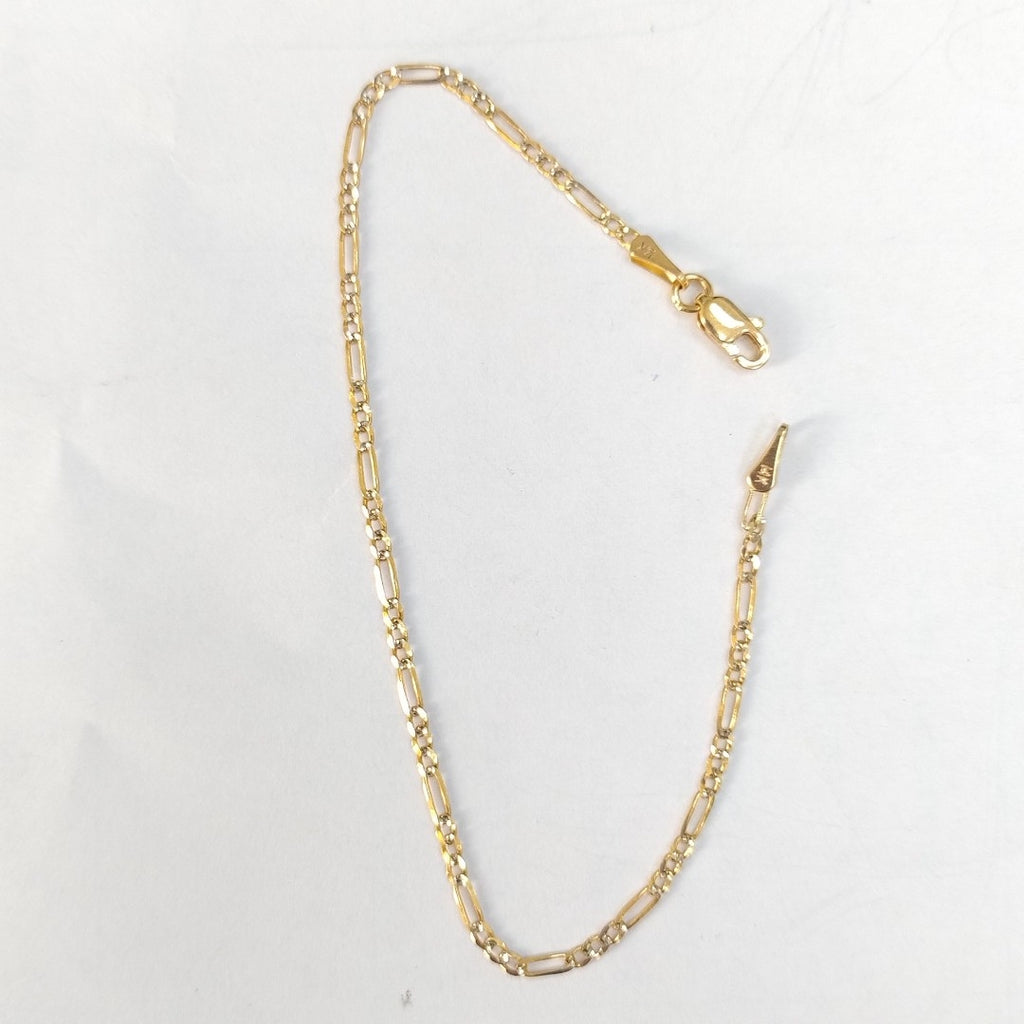PULSERA 3X1 DIAMANTADA 14K 18 CM 1.5 GR (NUEVO)