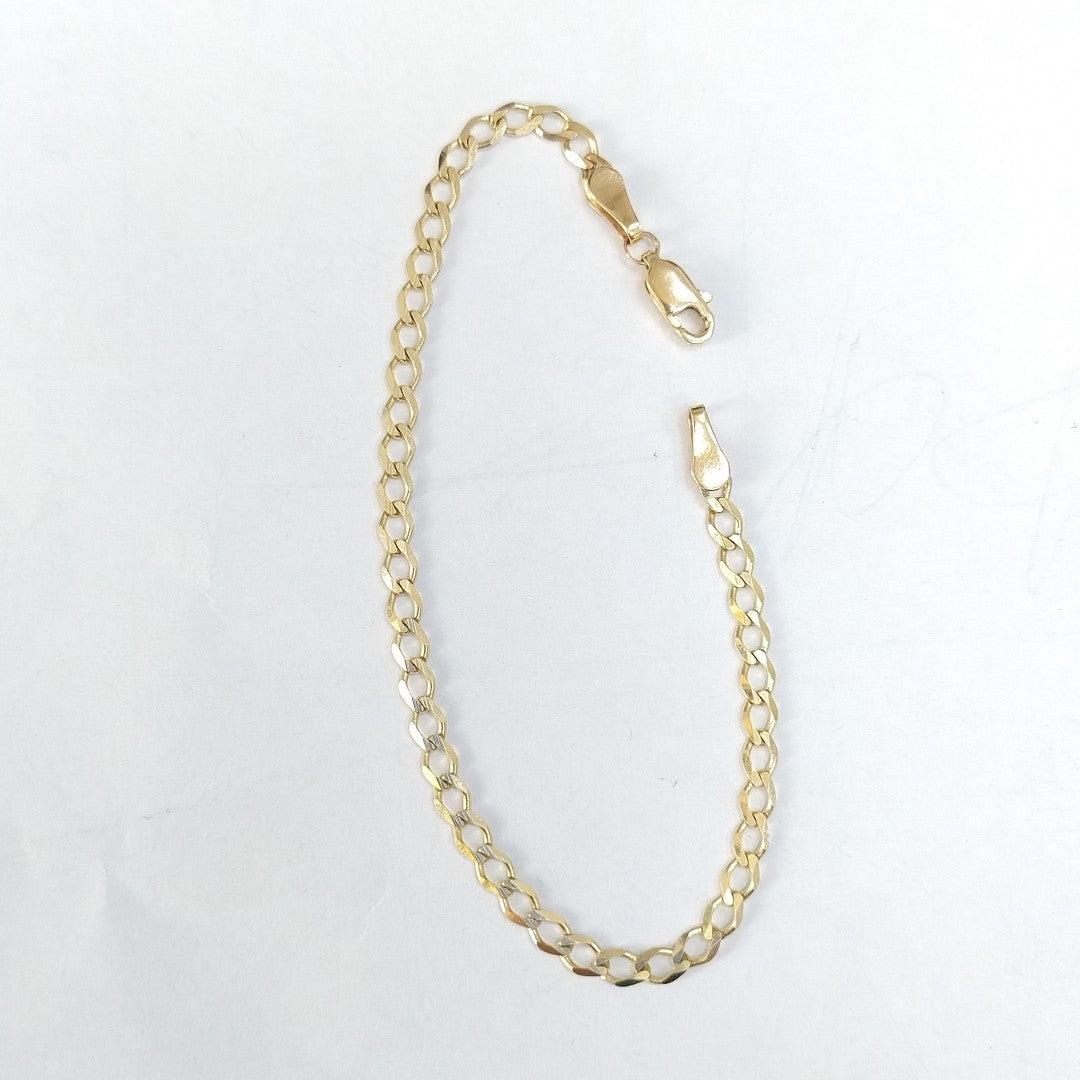 PULSERA TEJIDO BARBADA 14K 18 CM 3.5 GR (NUEVO)