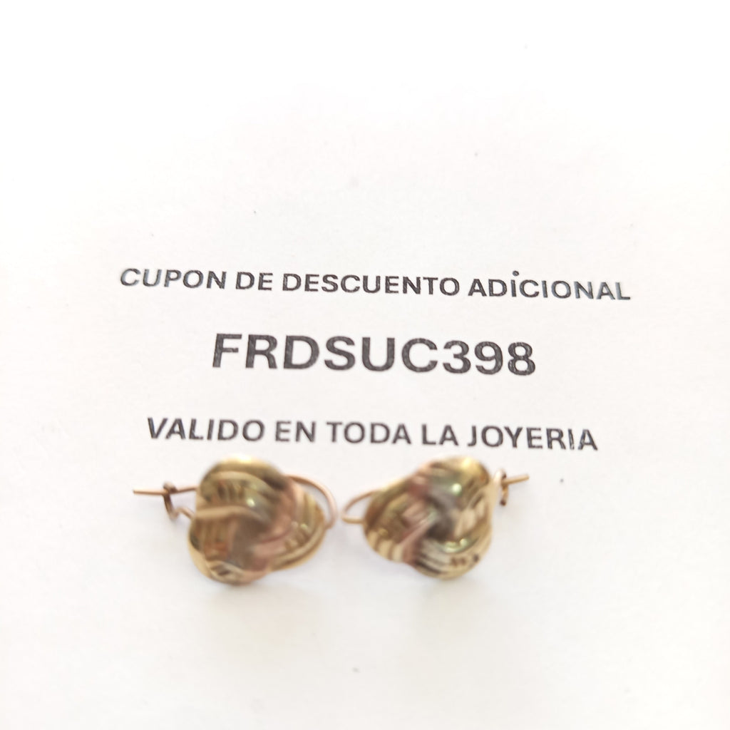 ARETES PAR ORO, ORO COMBINADO 8 K 1.4 GRMS (SEMINUEVO)