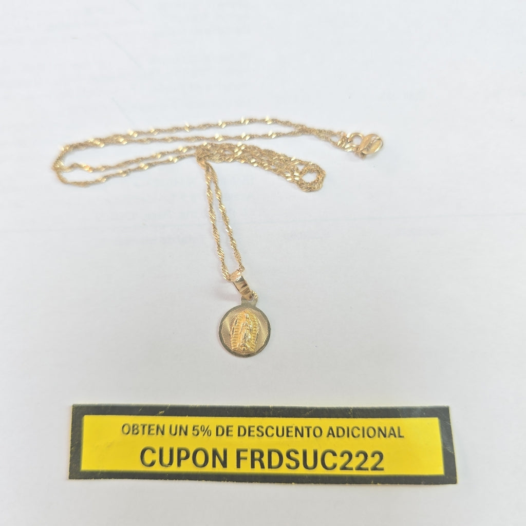 CADENA, MEDALLA RELIGIOSA ORO 10 K 1.5 GRMS (SEMINUEVO)