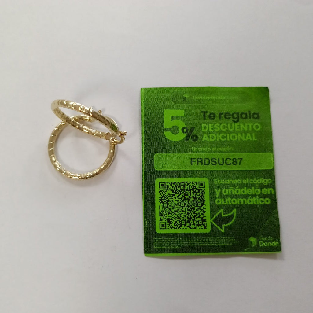 ARETES ARRACADAS LABRADAS 14K 3.3 GR (NUEVO)