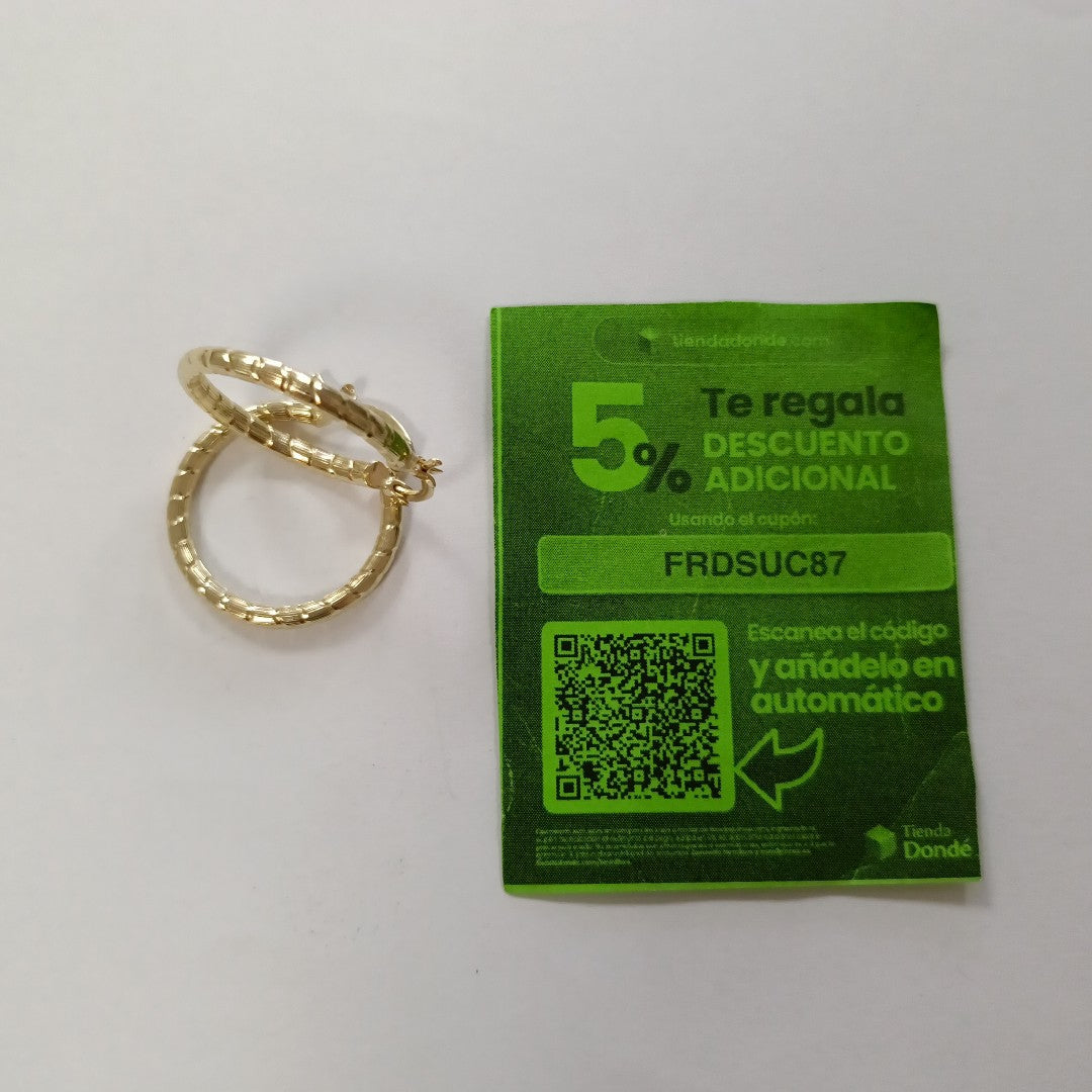 ARETES ARRACADAS LABRADAS 14K 3.3 GR (NUEVO)