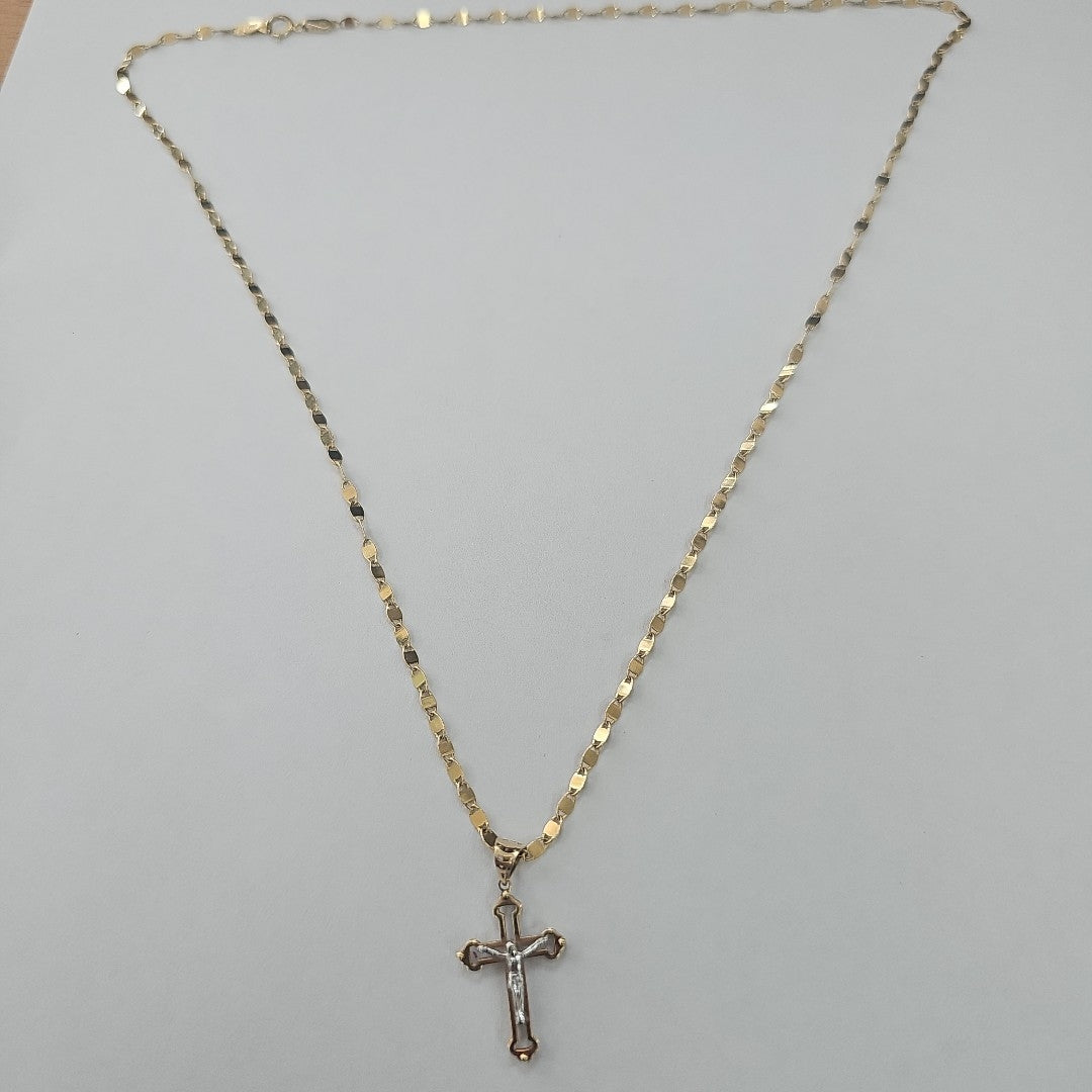 CADENA,CRUCIFIJO ORO,RODIADO 14 K 4,10 GRMS (SEMINUEVO)