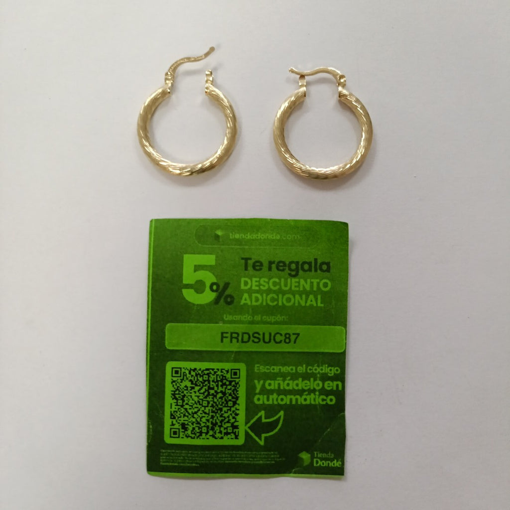 ARETES TEJIDO ARRACADAS ASTRIADAS 14K 2.7 GR (NUEVO)