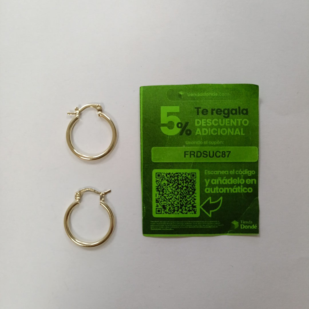 ARETES TEJIDO ARRACADAS LISAS 14K 1.2 GR (NUEVO)