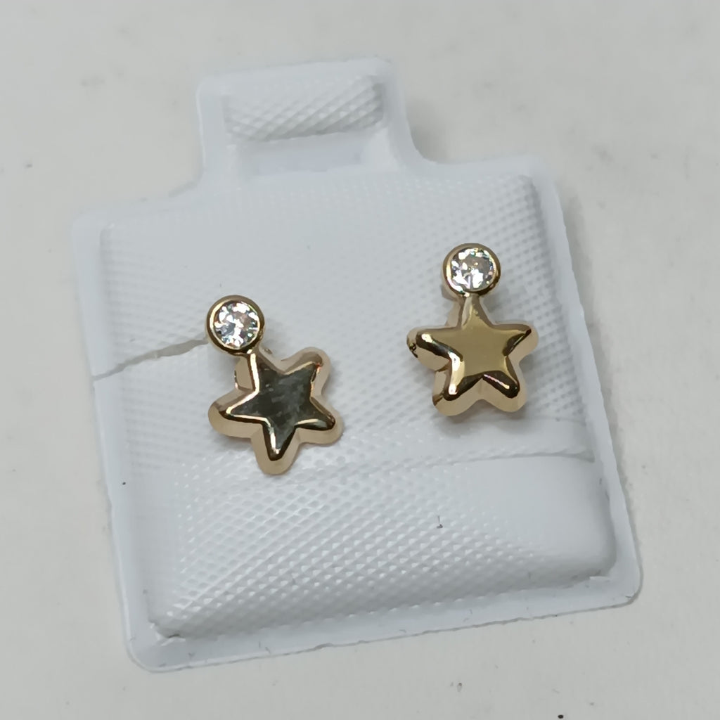 BROQUELES BROQUEL FIG ESTRELLA C CIRCONIA 14K 0.2603 GR (NUEVO)