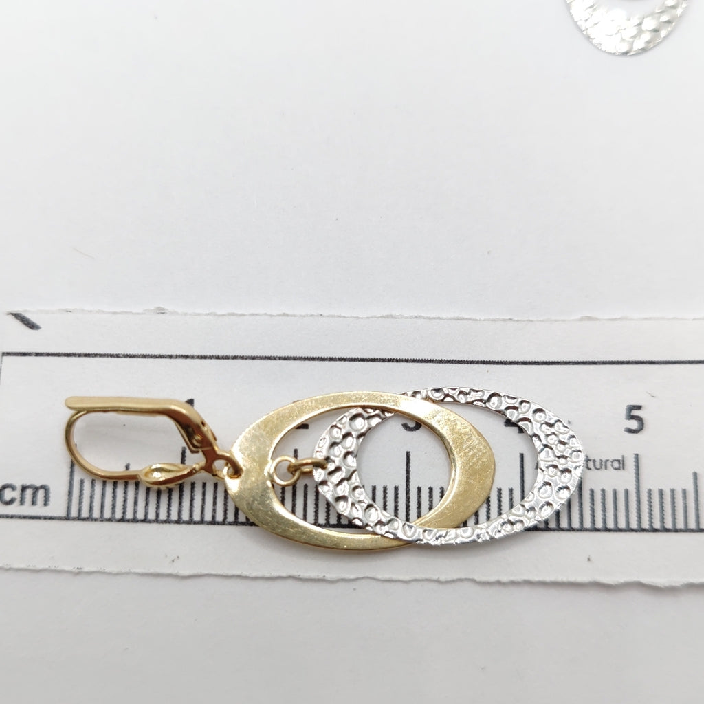 ARETES PAR ORO COMBINADO 14 K 2.9 GRMS (SEMINUEVO)