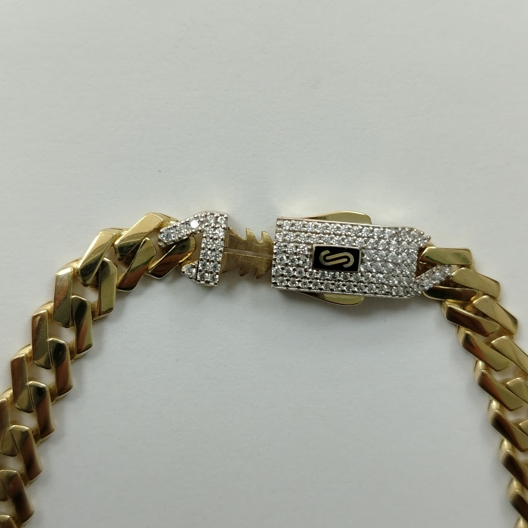 PULSERA CABALLERO MONACO ORO 10K 8.2 (NUEVO)