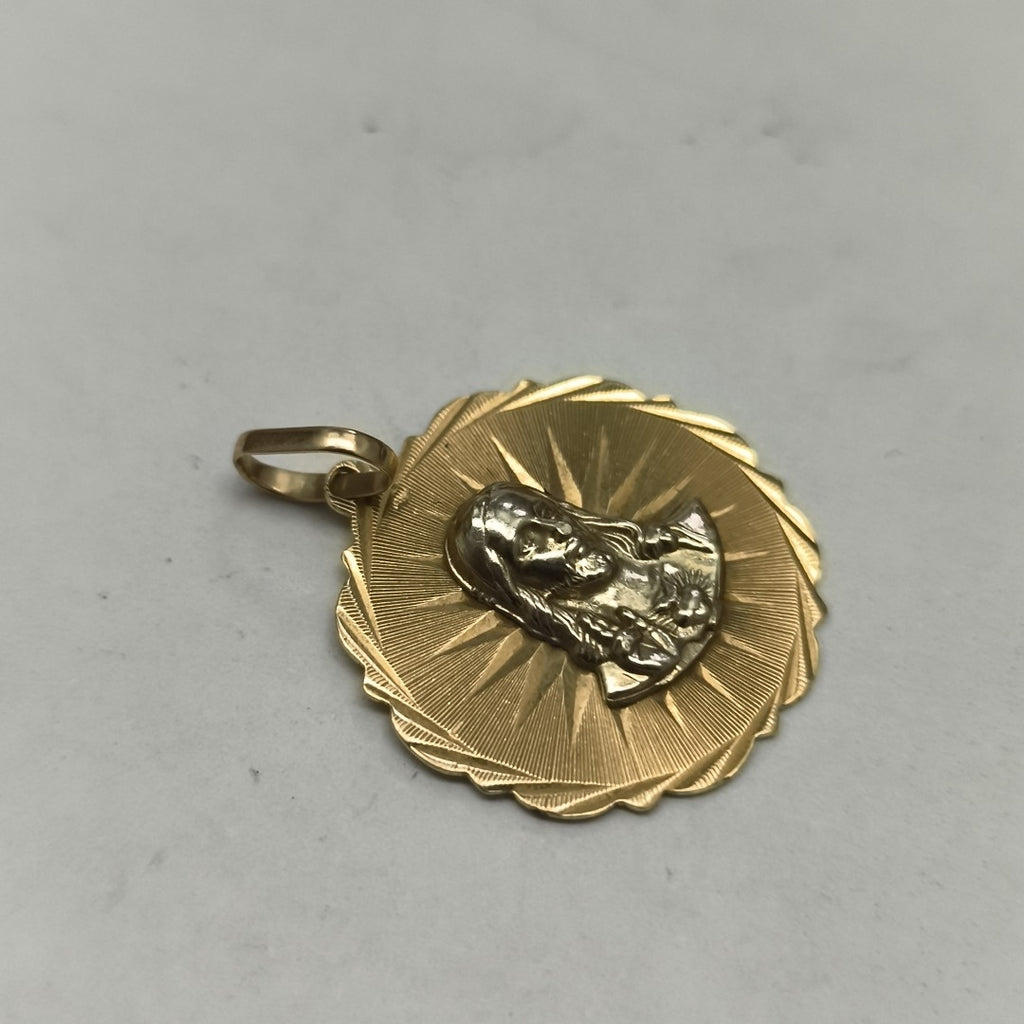 MEDALLA RELIGIOSA ORO COMBINADO 14 K 4.4 GRMS (SEMINUEVO)