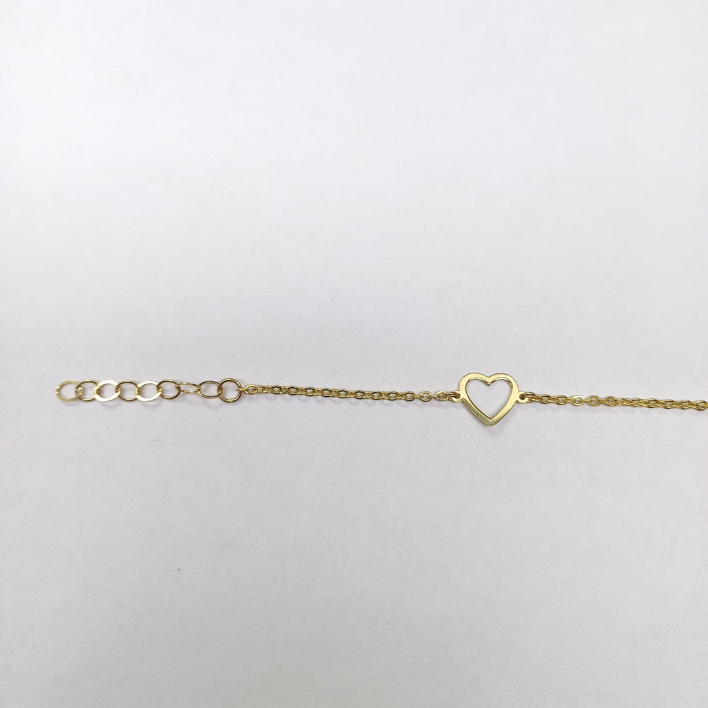 PULSERA ESPECIAL CON CORAZONES CONBINADOS 14K 18 CM 1.7 GR (NUEVO)