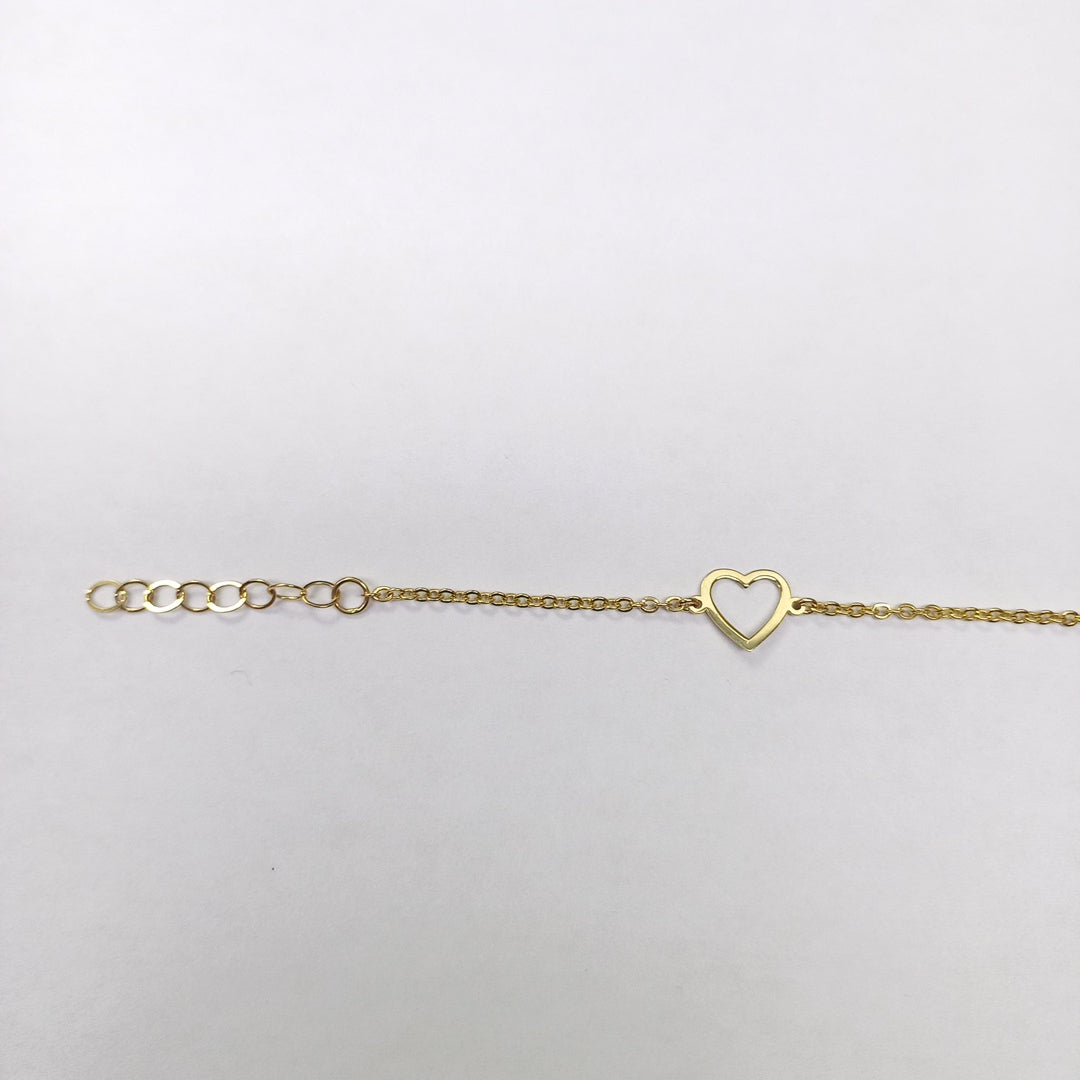 PULSERA ESPECIAL CON CORAZONES CONBINADOS 14K 18 CM 1.7 GR (NUEVO)