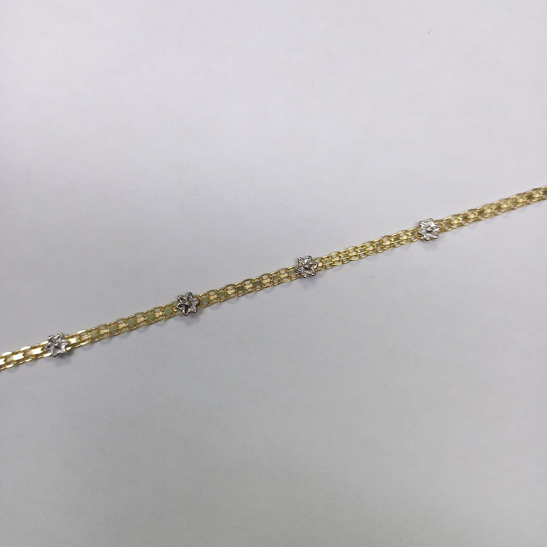 PULSERA ESPECIAL C FLORES 14K 18 CM 2.9 GR (NUEVO)