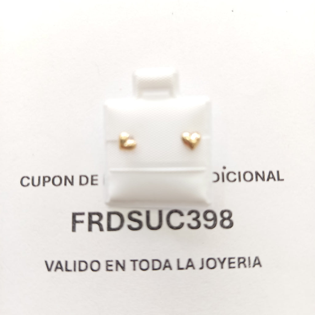 BROQUELES BROQUEL FIG CORAZON LISO 14K 0.1987 GR (NUEVO)