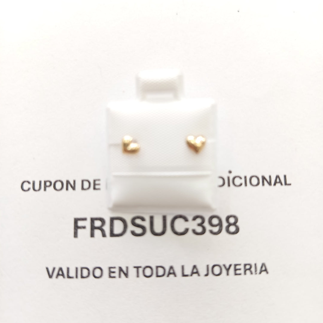 BROQUELES BROQUEL FIG CORAZON LISO 14K 0.1987 GR (NUEVO)