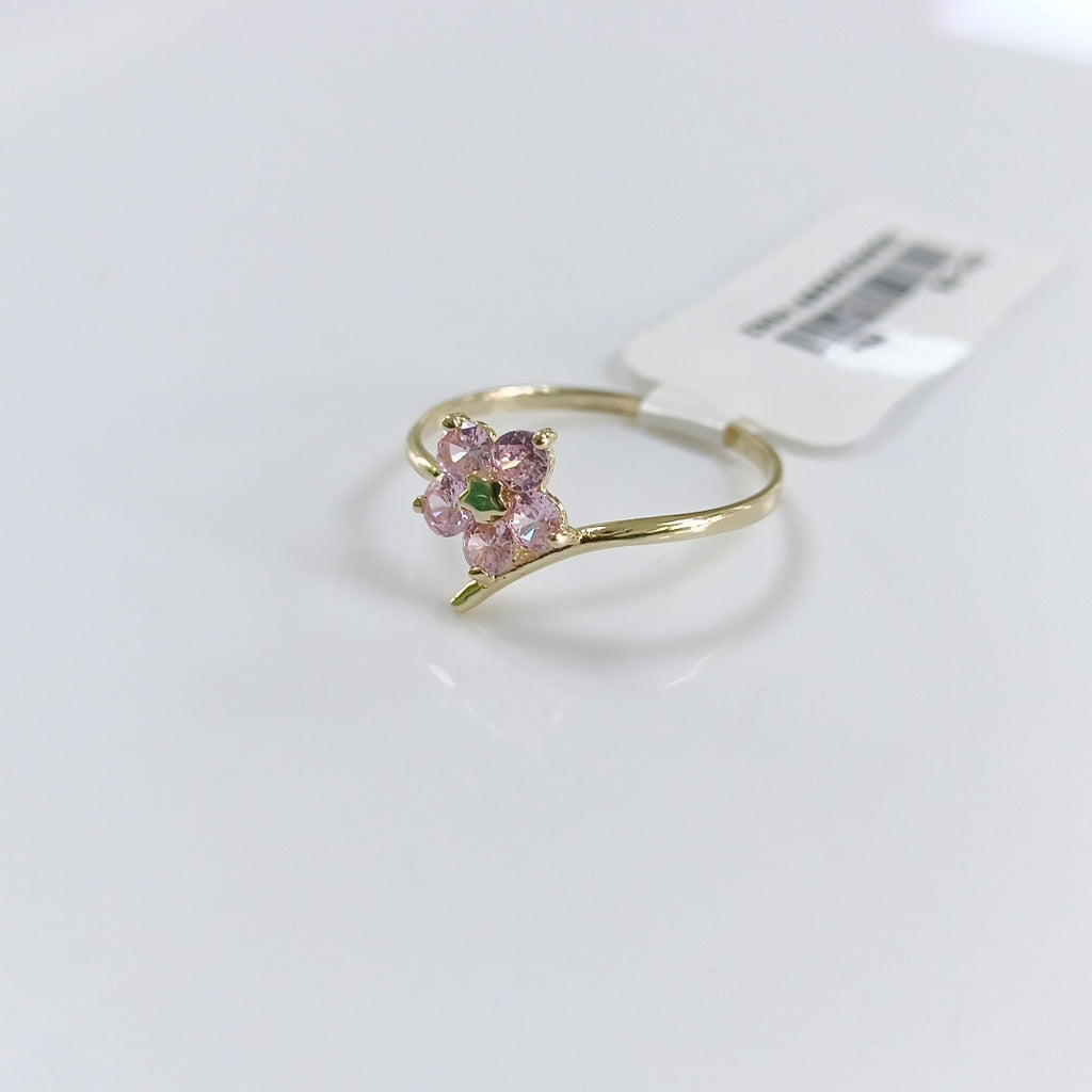 ANILLOS FIG FLOR PIEDRAS COL 14K TALLA 7 0.9 GR (NUEVO)