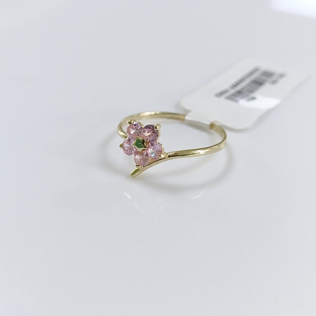 ANILLOS FIG FLOR PIEDRAS COL 14K TALLA 7 0.9 GR (NUEVO)
