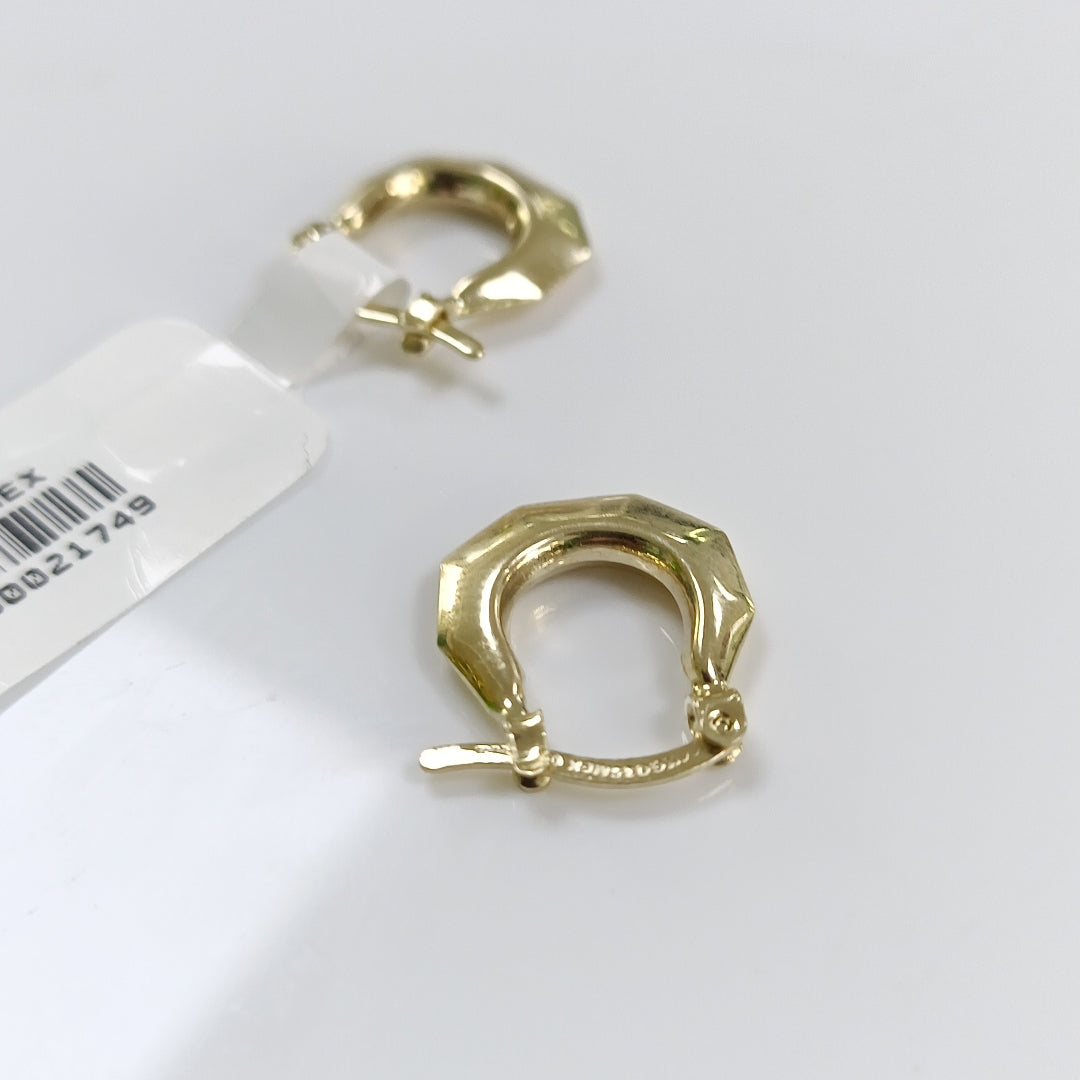 ARETES TEJIDO ARRACADA FACETADA 14K 1.3 GR (NUEVO)