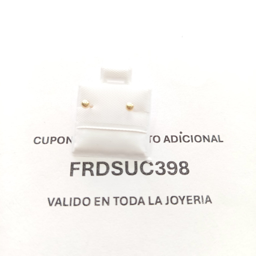 BROQUELES BROQUEL FIG ESFERA 14K 0.1408 GR (NUEVO)