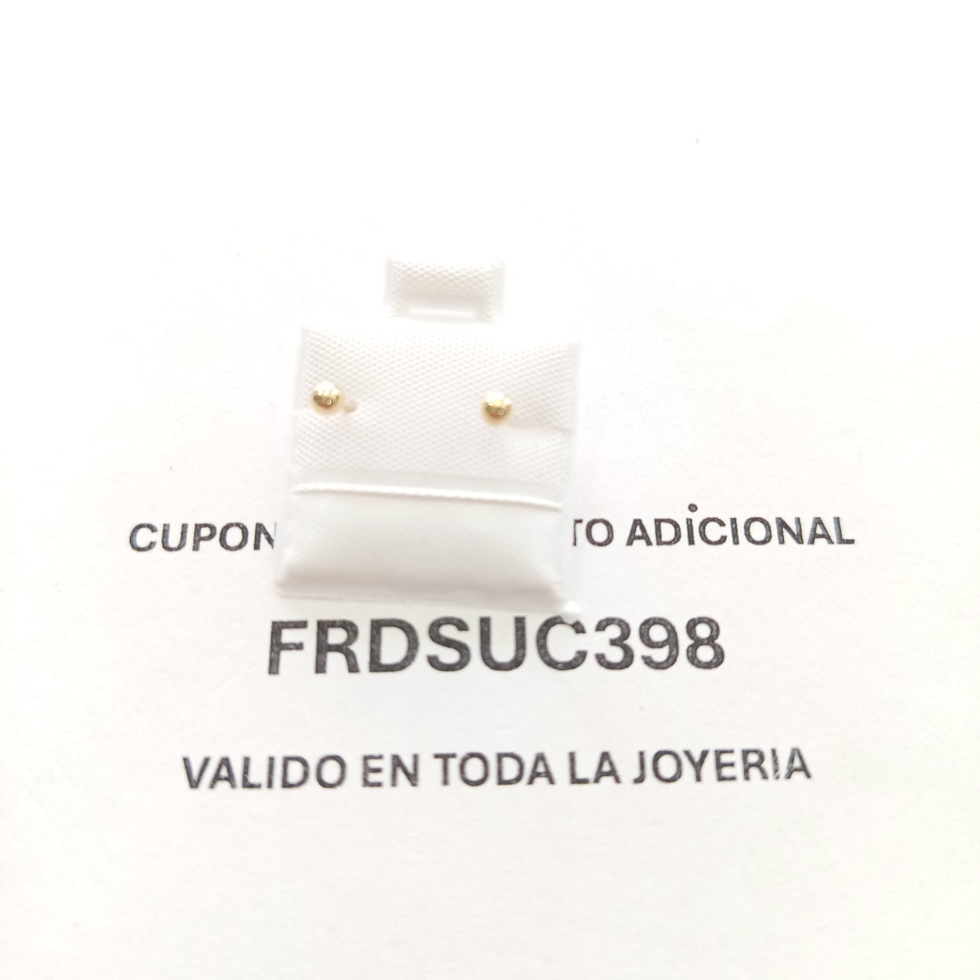 BROQUELES BROQUEL FIG ESFERA 14K 0.1408 GR (NUEVO)