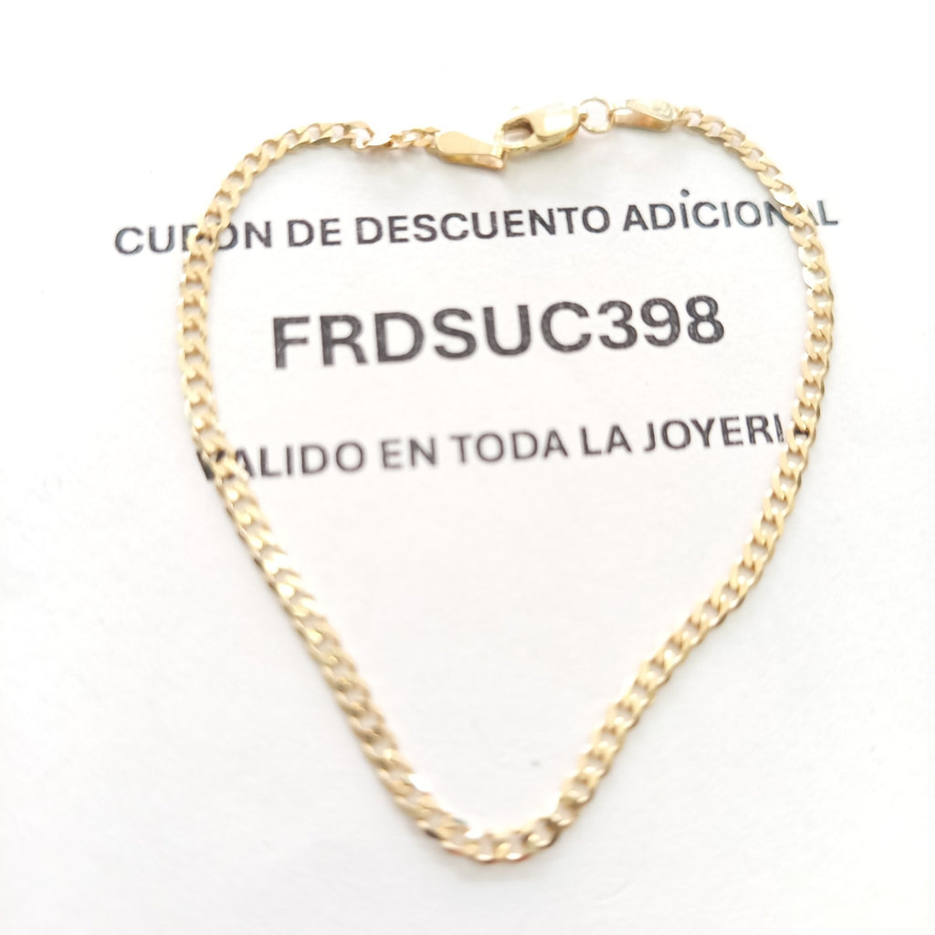 PULSERA TEJIDO BARBADA 14K 18 CM 2 GR (NUEVO)