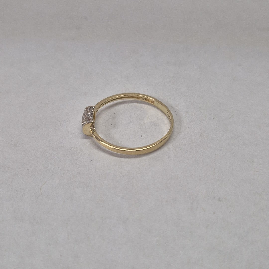 ANILLO ANILLITO C CIRCONIAS 14K 9 TALLA 1.4 GR (NUEVO)