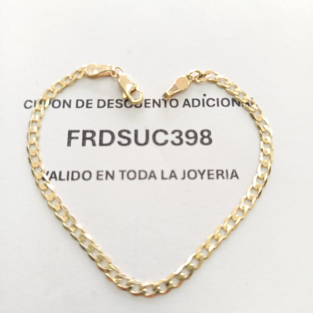PULSERA TEJIDO BARBADA 14K 18 CM 3.2 GR (NUEVO)
