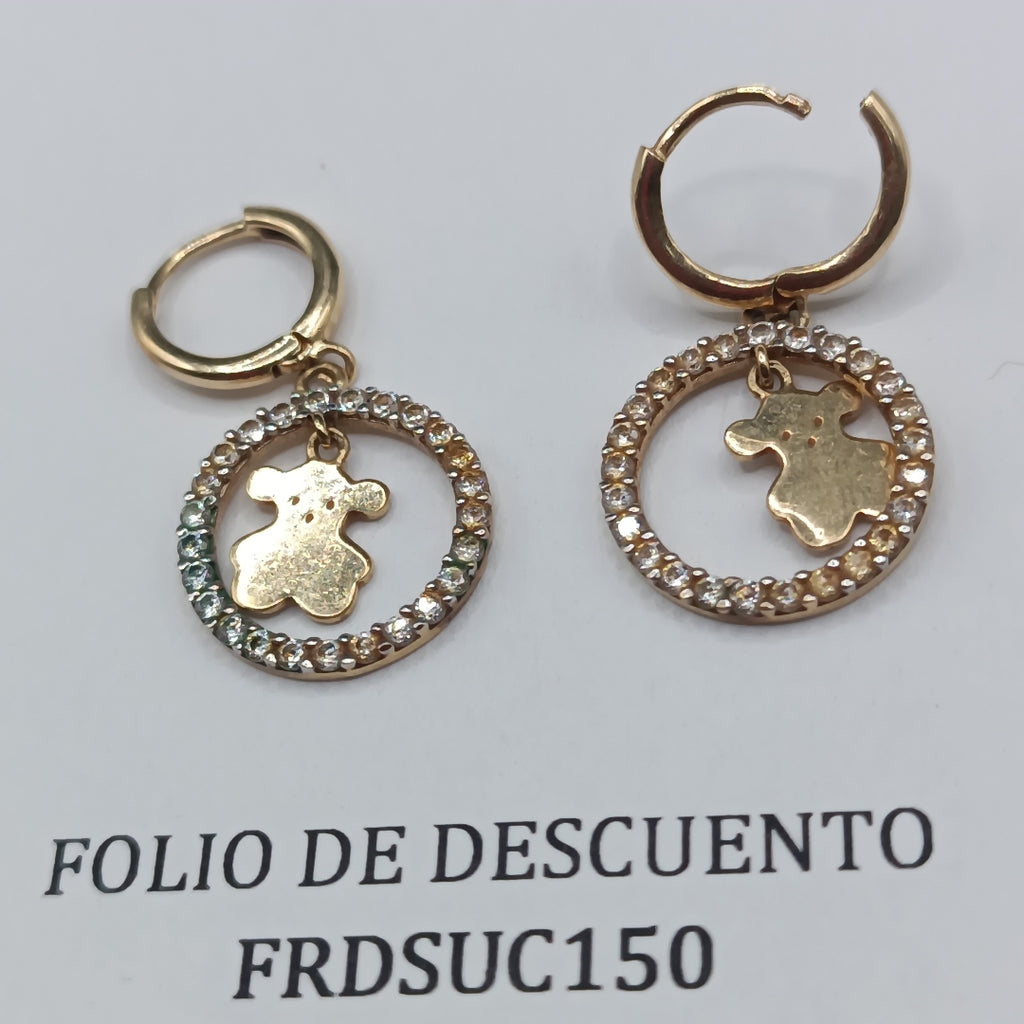 ARETES PAR ORO 14 K 3 GRMS (SEMINUEVO)