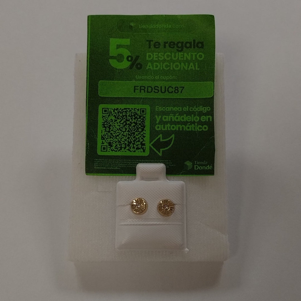 BROQUELES BROQUEL FIG BOTON C CIRCONIA 14K 0.2916 GR (NUEVO)