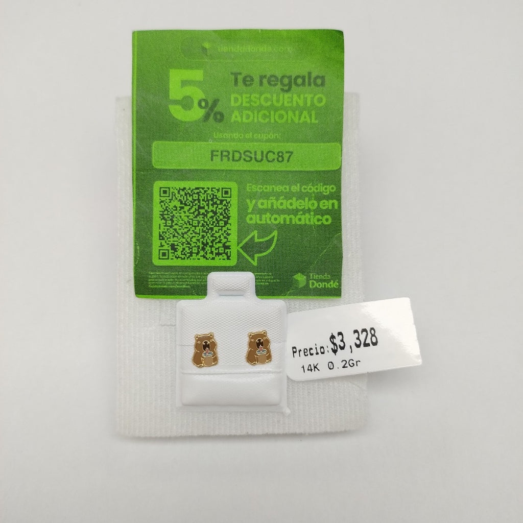 BROQUELES BROQUEL FIG CAPIBARA 14K 0.2657 GR (NUEVO)
