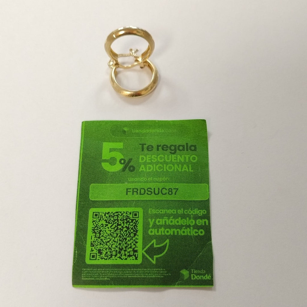 ARETES TEJIDO ARRACADA SATINADA 14K 2.5 GR (NUEVO)