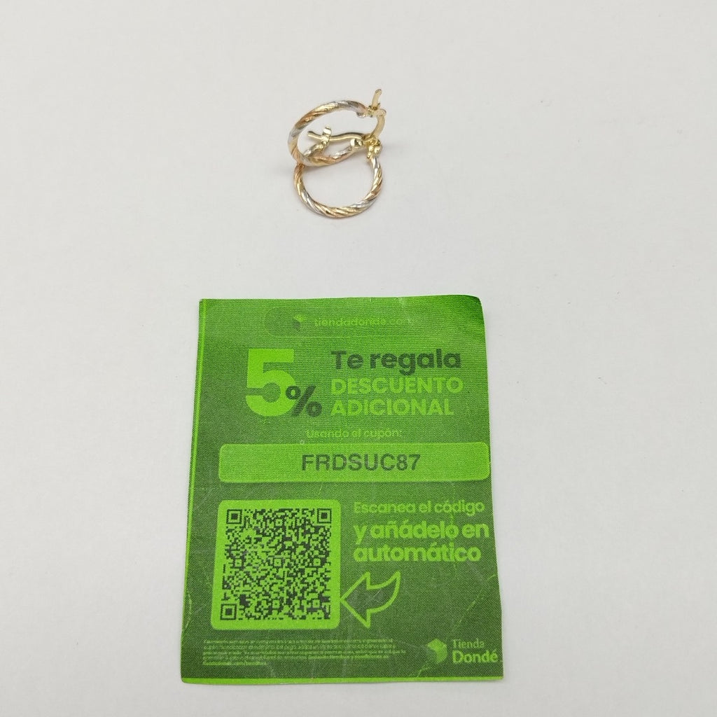ARETES ARRACADAS COMBINADAS 14K 2 GR (NUEVO)