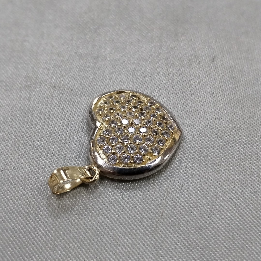 DIJE CORAZON CON CIRCONIAS 14K 1.8 GR (NUEVO)