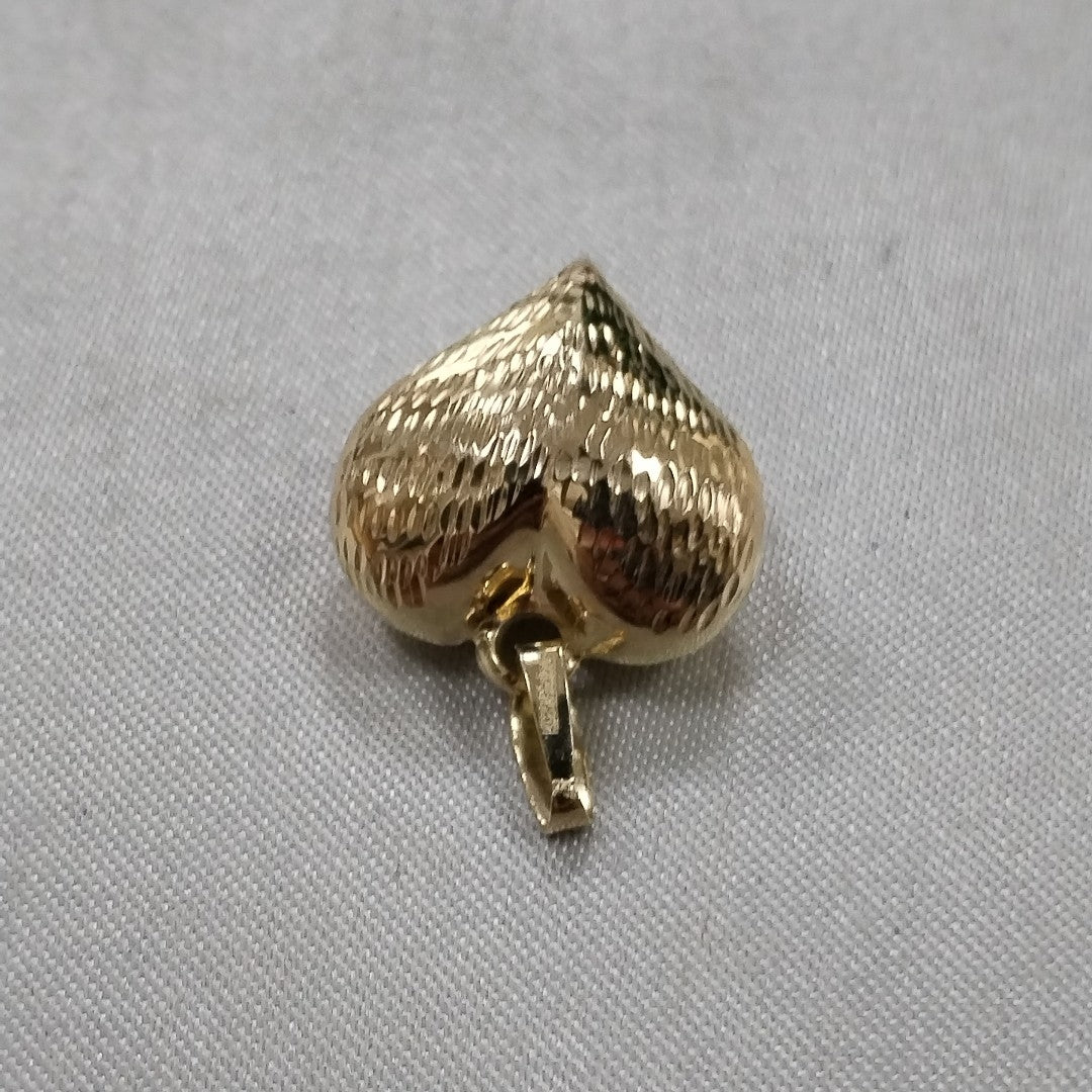 DIJE TEJIDO CORAZON LABRADO 14K 1.1 GR (NUEVO)